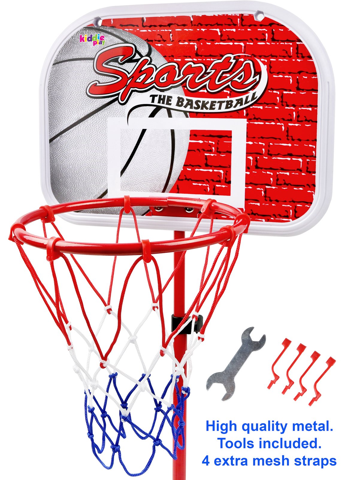 Kiddie Play Toddler Basketball Hoop for Kids Toy Set with 3 Balls