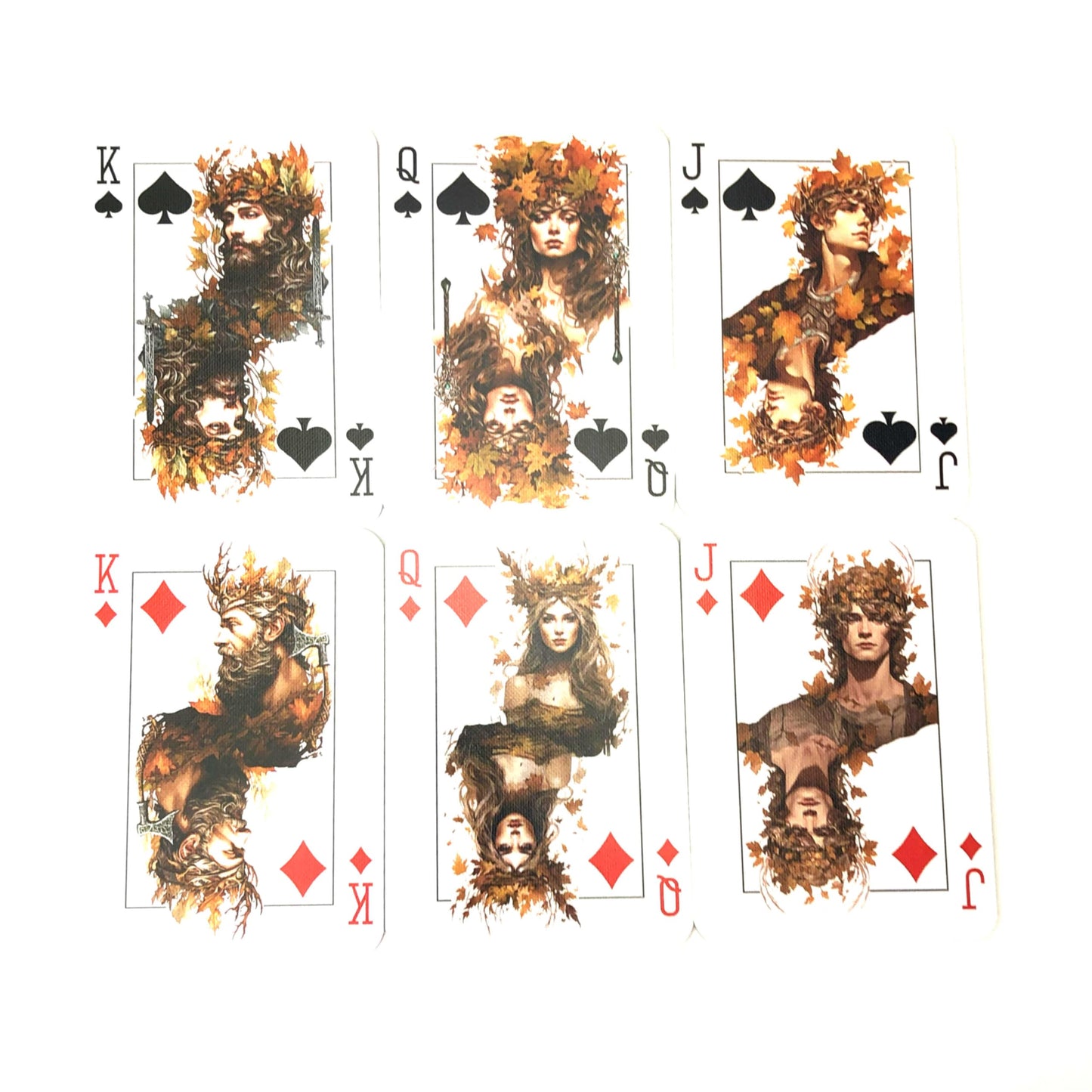 Noble Artisan Designs Autumn Maiden Playing Cards, Fantasy Poker Size Deck, Fall Themed Deck, Unique Collector Cards