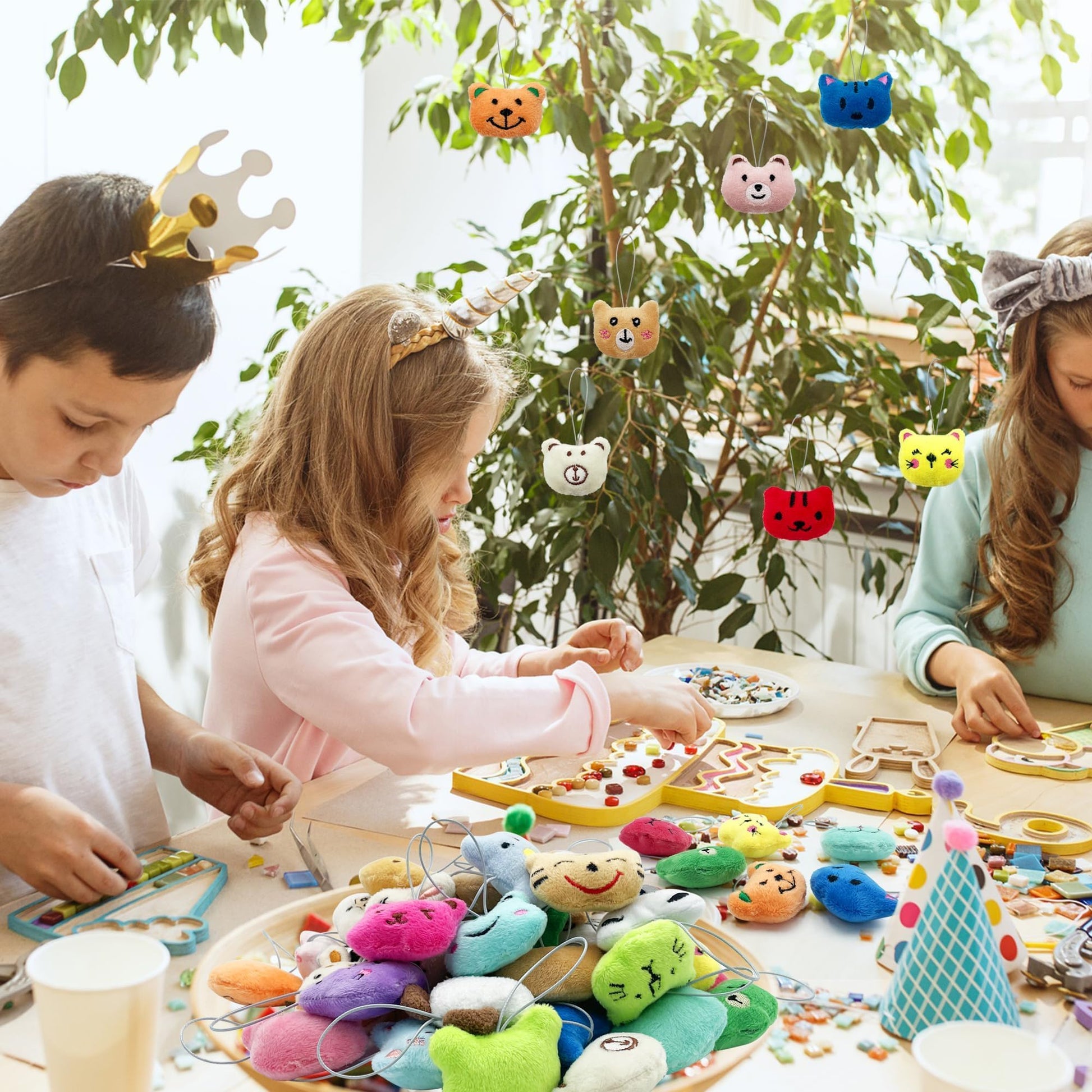 XIPEGPA 60 PCS Mini Animal Plush Toys Set Cute Small Animal Stuffed Toy Keychain for Party Favors Keychain Ornament for Goody Bag Easter Egg Stuffers