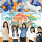 Blue Dog Birthday Party Supplies,Cartoon Blue Dog Theme Party Decorations Banner, Happy Birthday Banners Backdrop?5 x 3 ft?