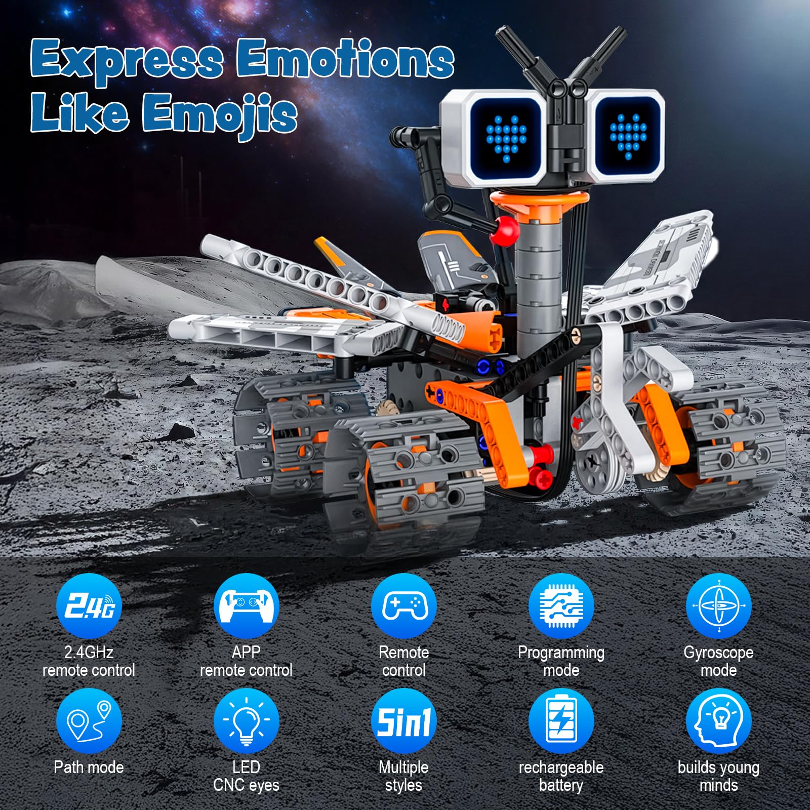 Aptrbg Robot Building Kit for Kids 8-12 STEM Coding Robot Toy 5-in-1
