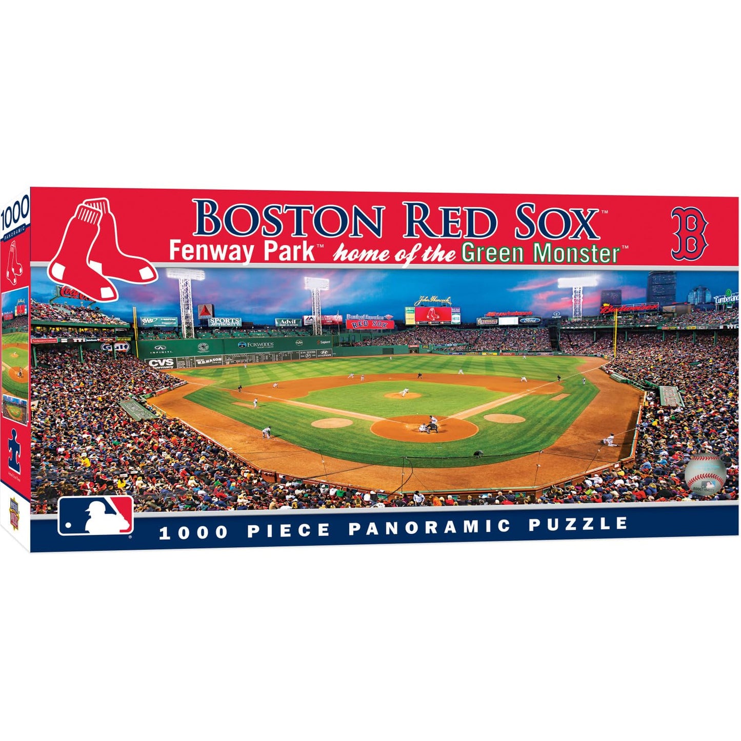 MasterPieces MLB Boston Red Sox Stadium Panoramic Jigsaw Puzzle,Fenway Park, Home of the Green Monster, 1000 Pieces