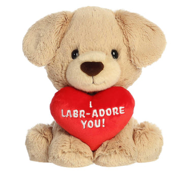 Aurora® Witty JUST Sayin'™ I Labr-Adore You™ Stuffed Animal - Expressive Characters for Decorative Charm - Quirky Birthday Gifts for Kids and Adults