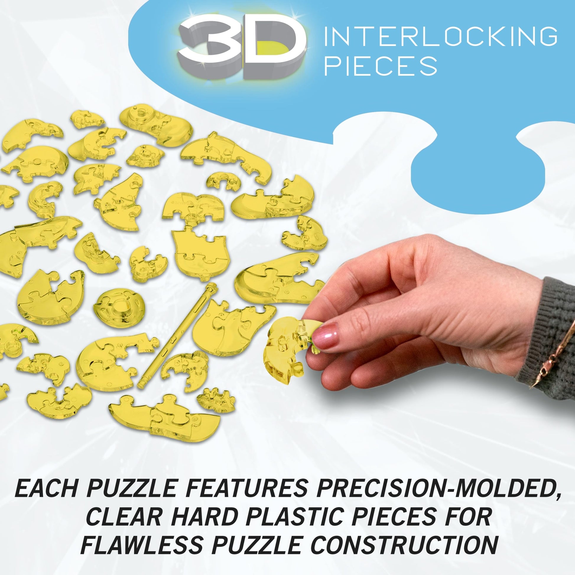 Yellow Rock'n Duck Crystal 3D Puzzle, 45-Pc Brain Teaser, Ages 12+