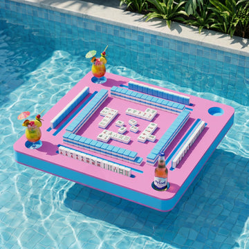 NUWJBYE Floating Mahjong Table for Pool, 32" Large Game Board for Swimming Pool, Hot Tub & Lake - Multi-Use Float Tray for Mahjong, Dominoes, Poker