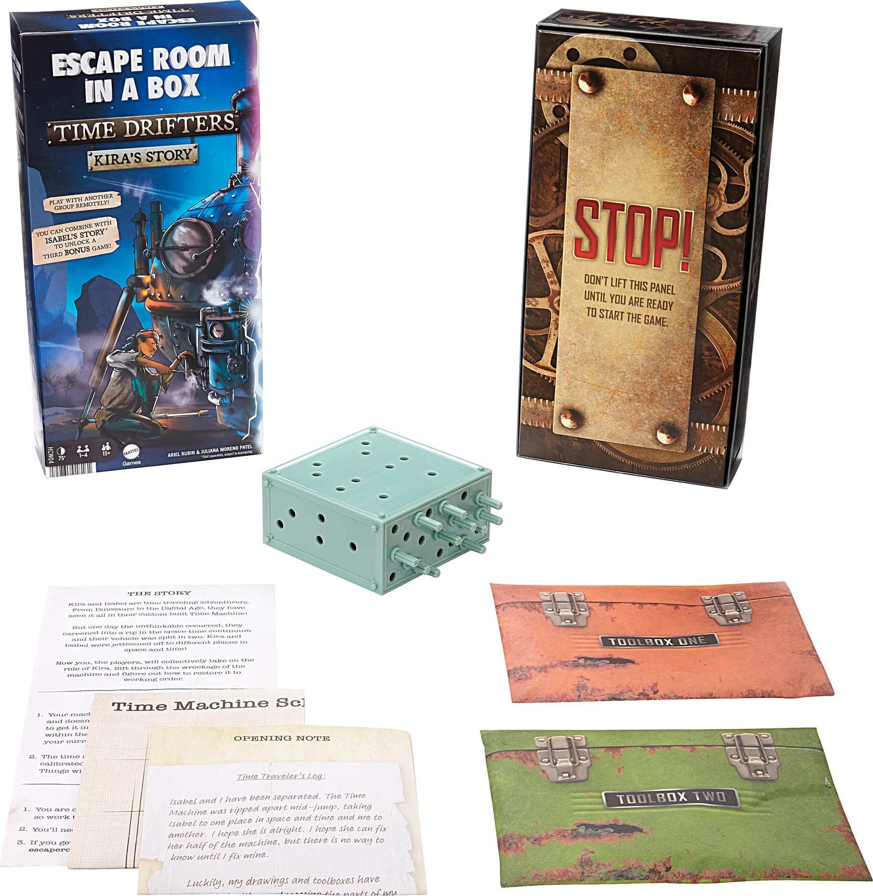 Mattel Games Escape Room in A Box: TIME Drifters KIRA'S Story Party Game for 1 to 4 Players with Clues & Puzzles, Combine with Kira's Story for Remote