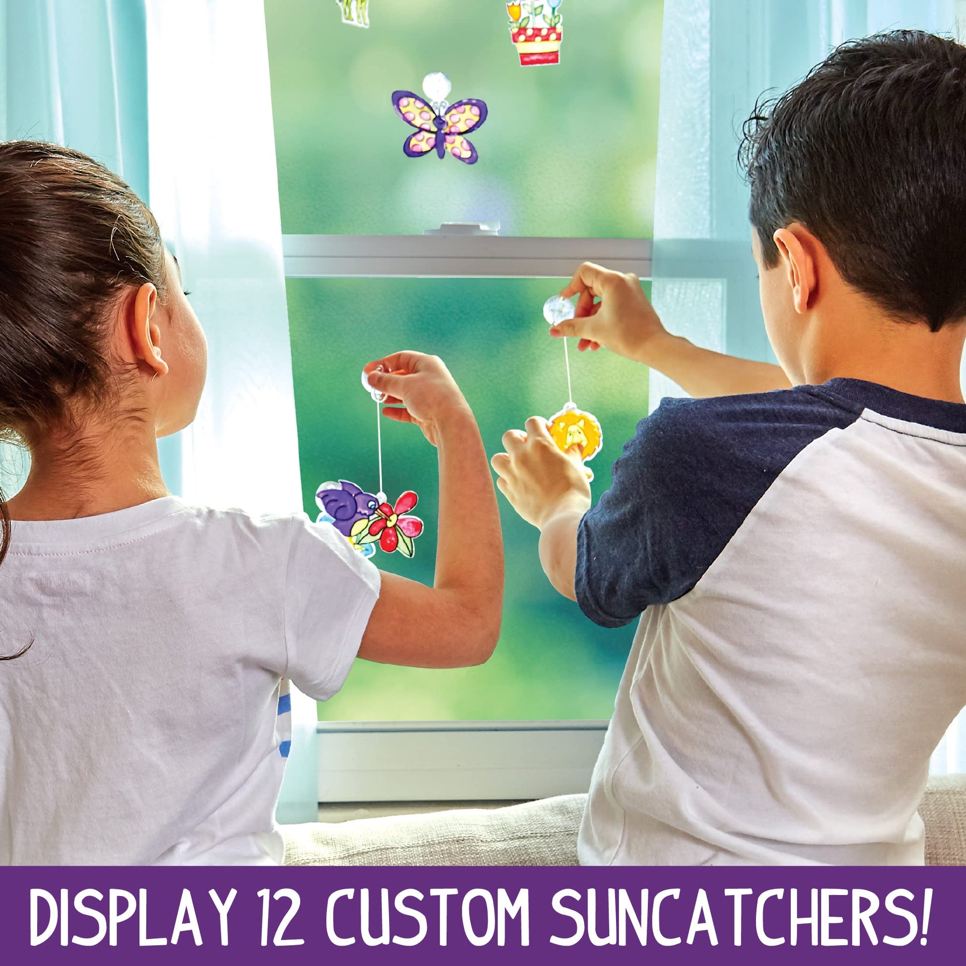 Made By Me Create Your Own Window Art, Paint Your Own Suncatchers, DIY Arts & Crafts Idea, Craft Kits for Kids, Crafts for Kids & Toddlers, Toddler