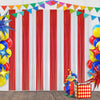 Carnival Circus Theme Red and White Foil Fringe Curtain Backdrop, 2 Pack