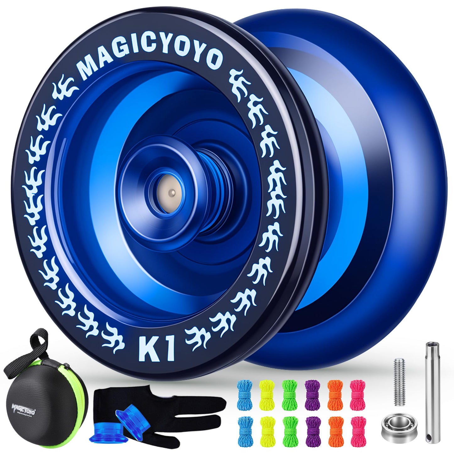 MAGICYOYO K1 Plastic Responsive YoYo for Kids 8-12 with Hubstacks-Dark Blue