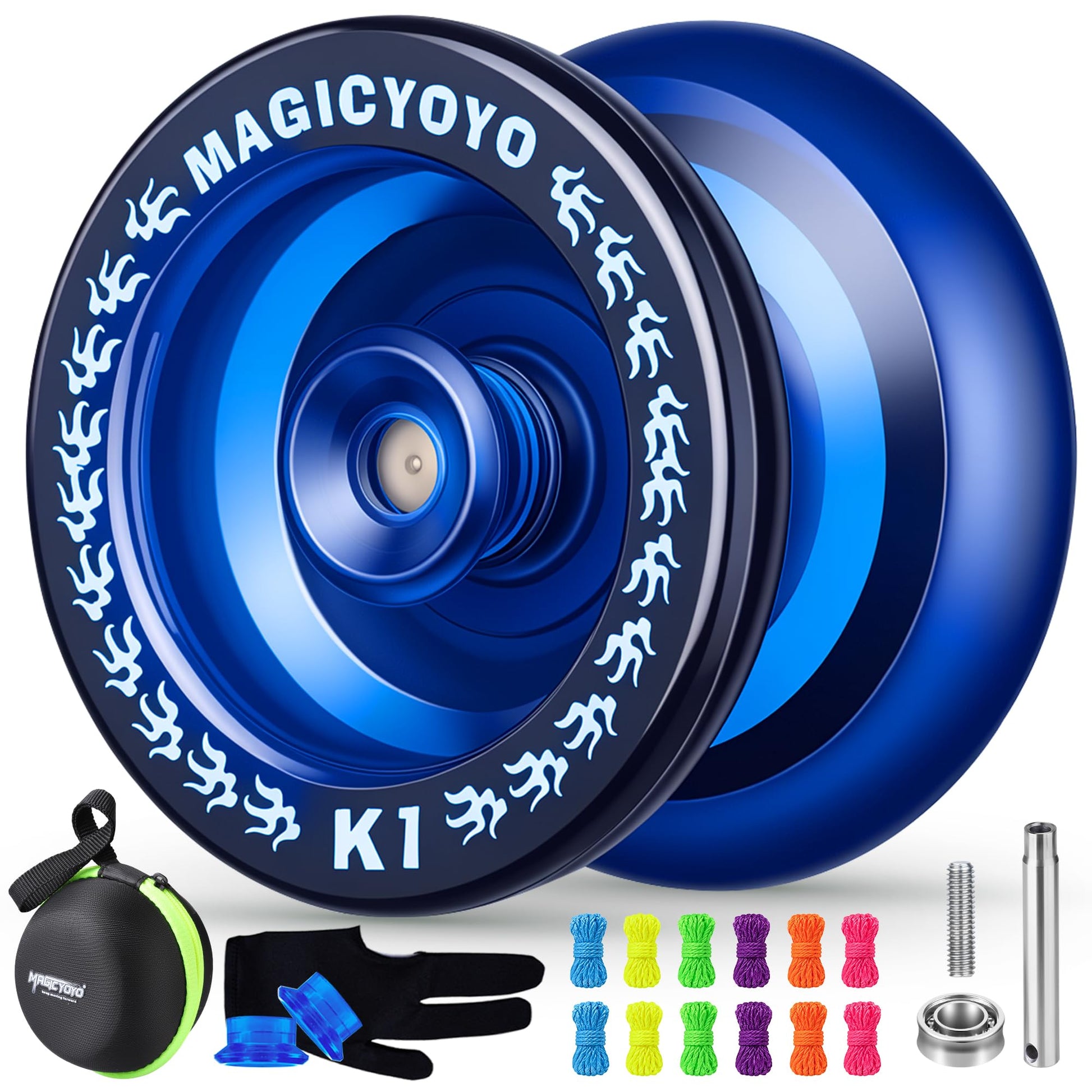 MAGICYOYO K1 Plastic Responsive YoYo for Kids 8-12 with Hubstacks-Dark Blue