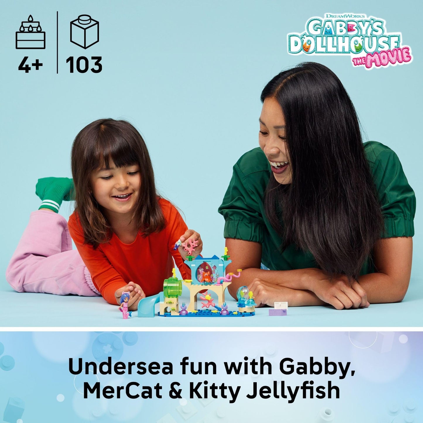 LEGO Gabby’s Dollhouse Mermaid Gabby’s Aquarium Adventure Building Blocks - Pretend Play & Learning Toy for Girls & Boys, Ages 4+ - Includes Mercat