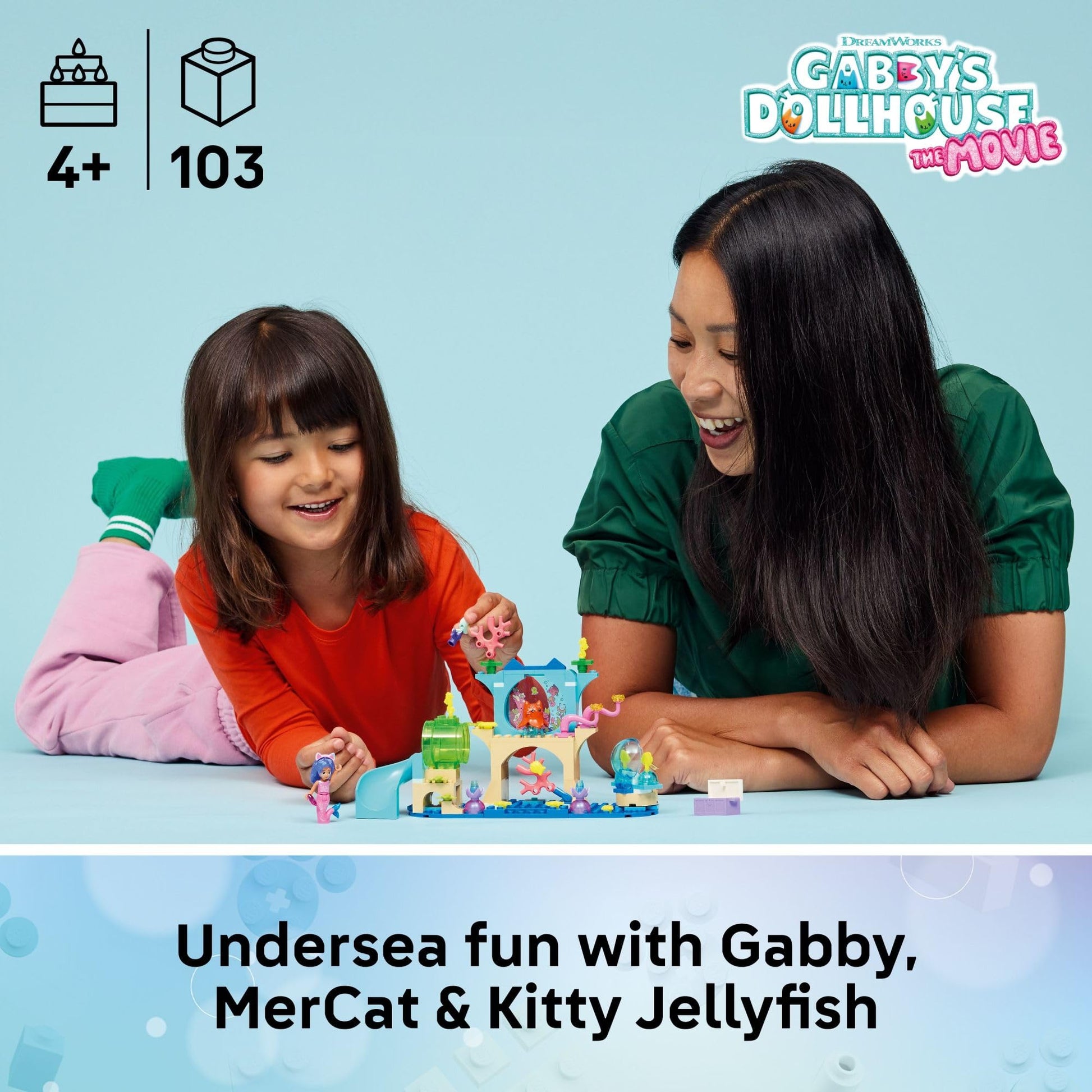 LEGO Gabby’s Dollhouse Mermaid Gabby’s Aquarium Adventure Building Blocks - Pretend Play & Learning Toy for Girls & Boys, Ages 4+ - Includes Mercat