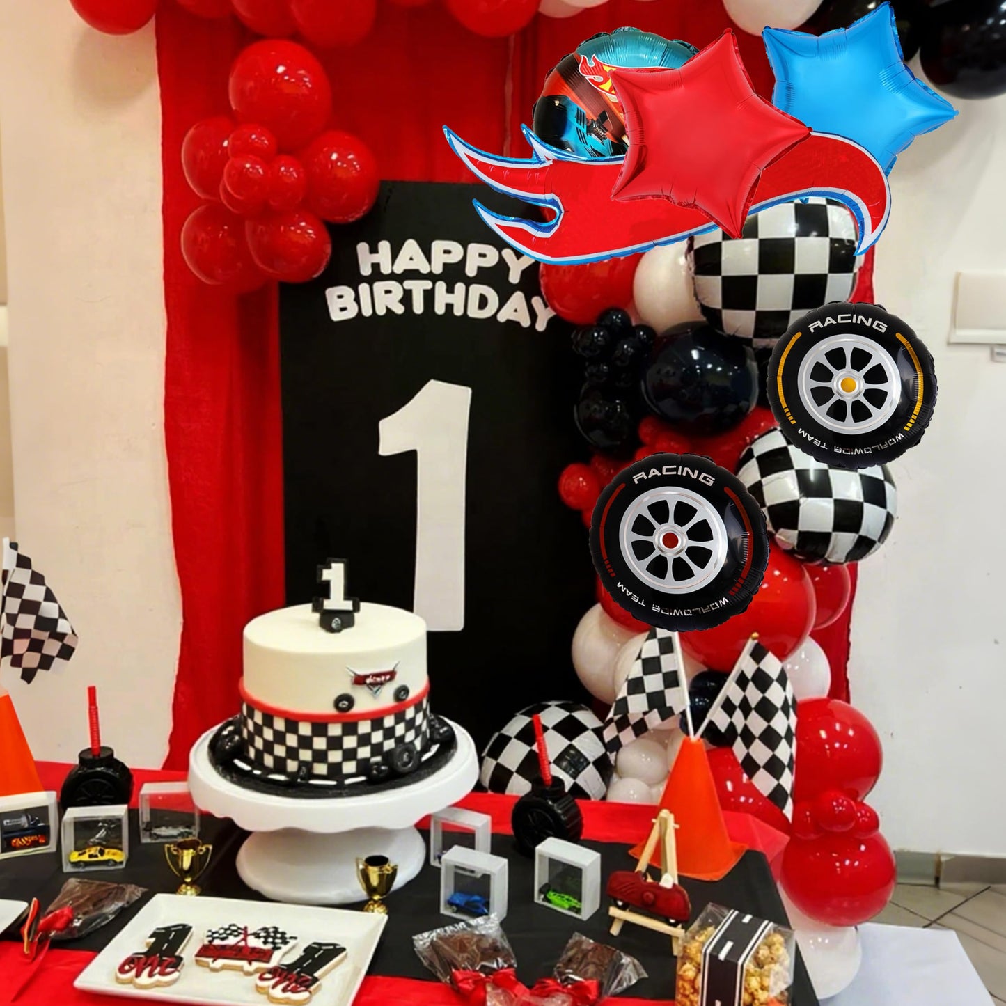 6 pcs Hot Car Themed balloons/Hot Race Car Birthday Party Supplies Baby Shower Party Decorations