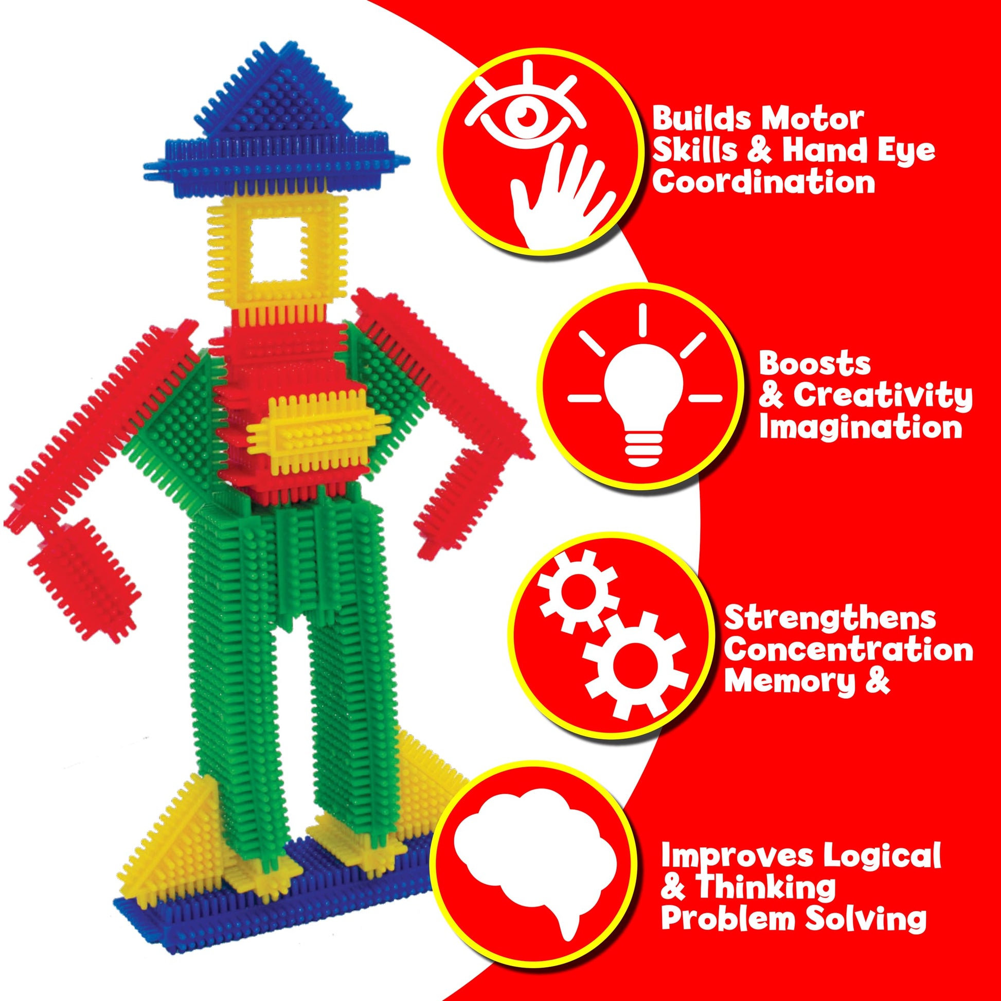 Ryan's Room Thistle Blocks - STEM Toys Building Blocks - Innovative Building Toys for Toddlers 3-5 - 210 Pieces Colorful, Chunky Interlocking
