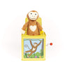 Jack Rabbit Creations Monkey Jack in the Box, Plush Surprise, Side Crank Plays Pop Goes the Weasel, Classic Tin Toy for Kids Ages 3+