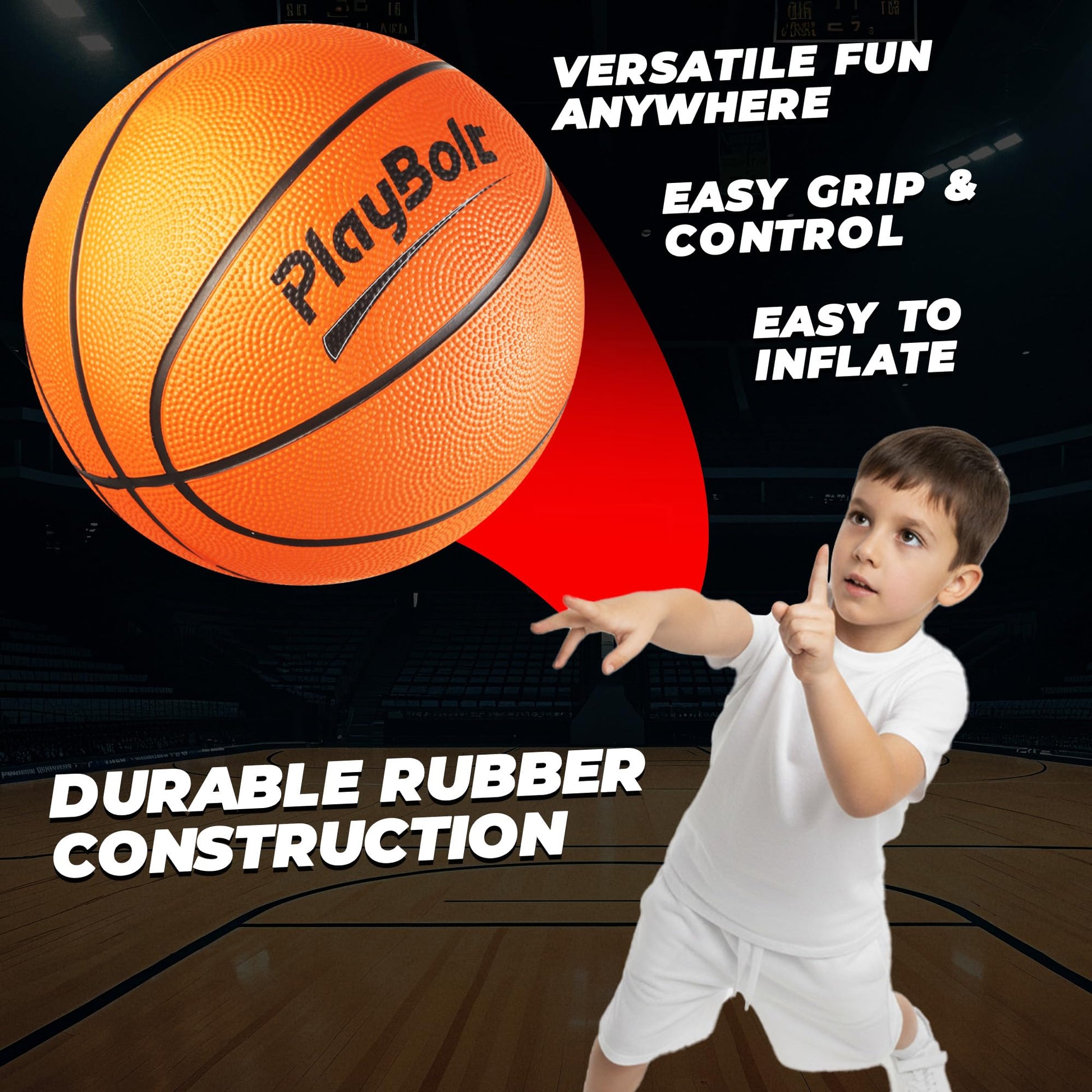 7-Inch Mini Basketballs Size 3 (3-Pack) Rubber w/ Hand Pump for Mini Hoops