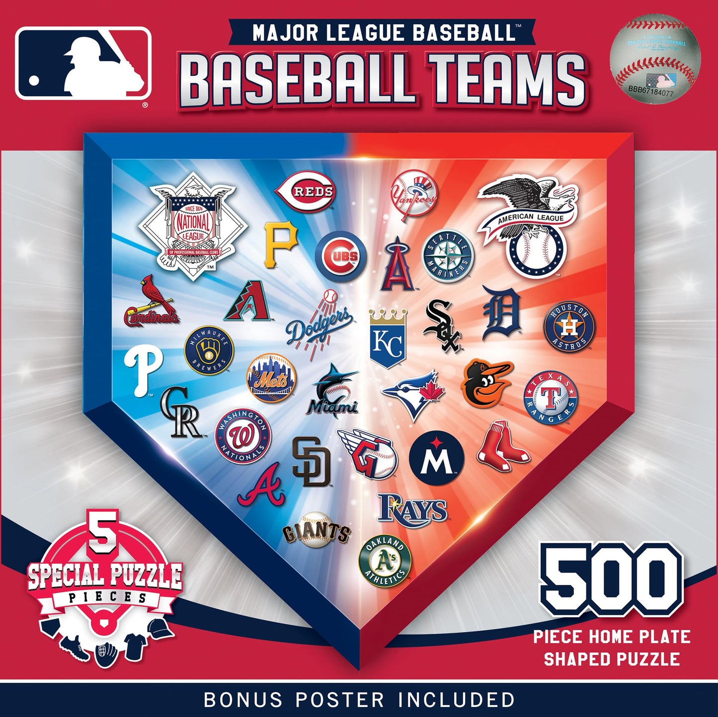 MLB Home Plate Shaped 500pc Puzzle