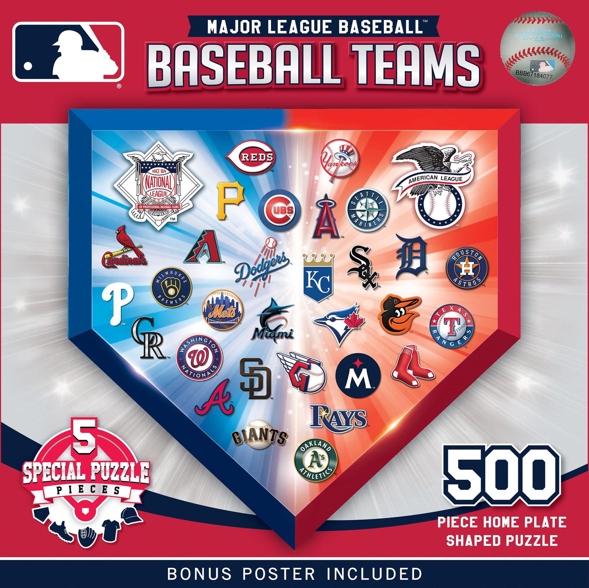 MLB Home Plate Shaped 500pc Puzzle