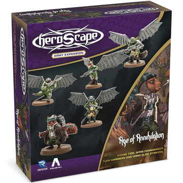 Renegade Game Studios Heroscape Age of Annihilation: Wing Commander Tuck Harrigan & Vorid Glidestrikers Army Expansion Board Game Miniatures