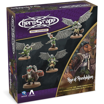 Renegade Game Studios Heroscape Age of Annihilation: Wing Commander Tuck Harrigan & Vorid Glidestrikers Army Expansion Board Game Miniatures