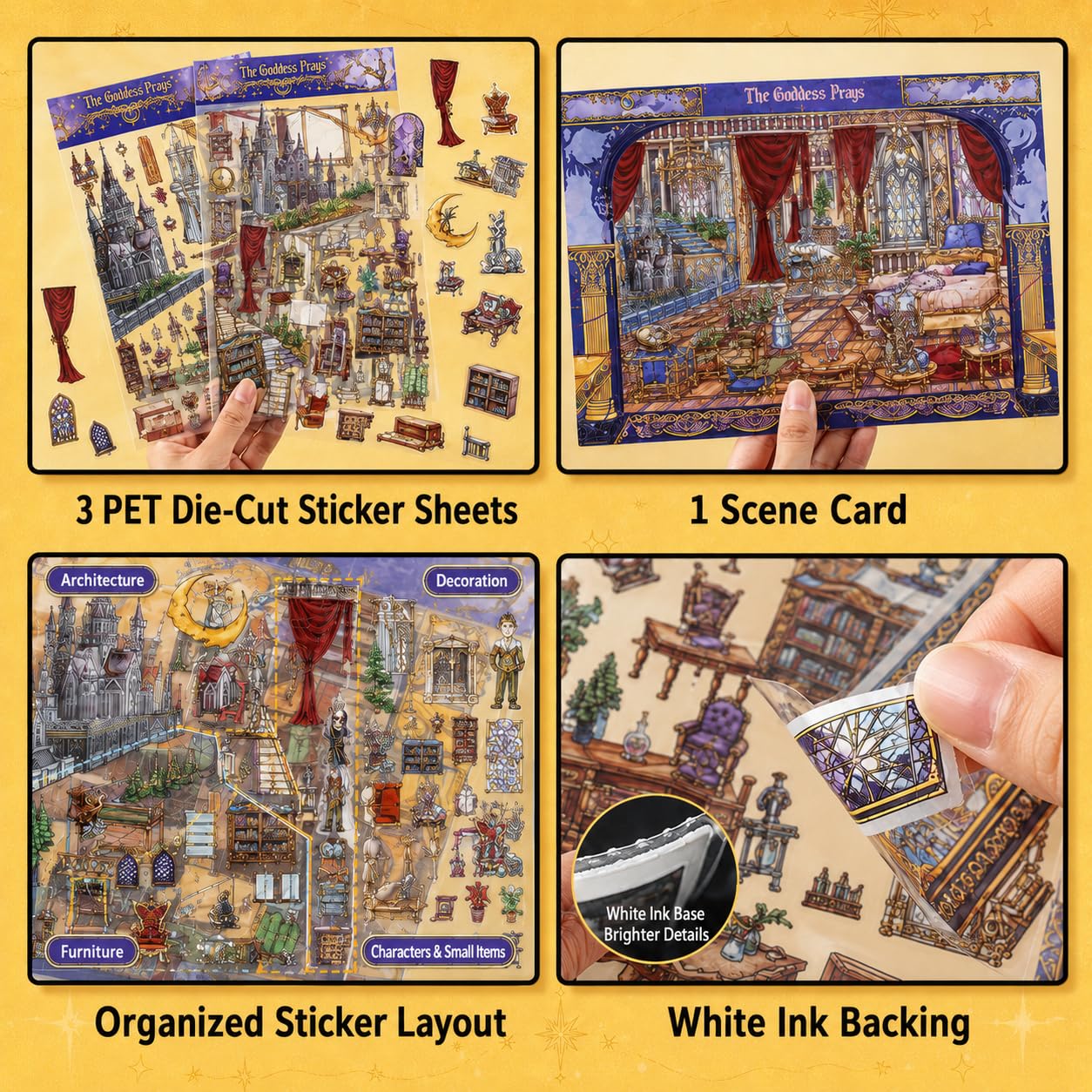 ZAYALI Large 3D Sticker Scene Book for Adults & Teens, DIY Isometric House Scenes, Large Build-Your-Own Room Sticker Set, Relaxing Sticker Therapy Art