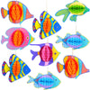 Skylety 9 Pcs Under The Sea Party Decorations Ocean Themed Animal Honeycomb Hanging Centerpiece Large Tropical Fish Decor Mermaid Creatures Supplies