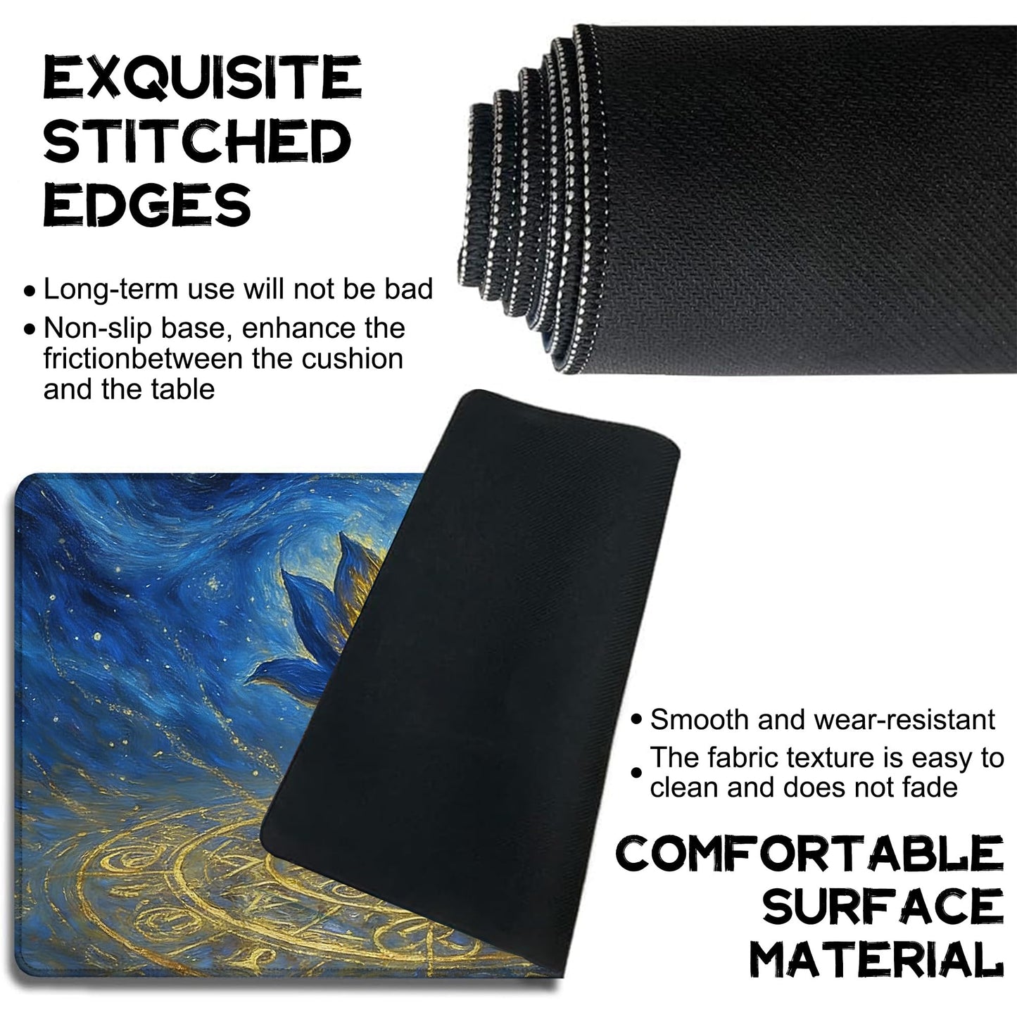 for MTG Playmat 24 x 14 Inches Lotus Magic Play Mat Card Game Mat for Magic The Gathering TCG PTCG Playmat with Free Storage Bags Non-Slip Backing