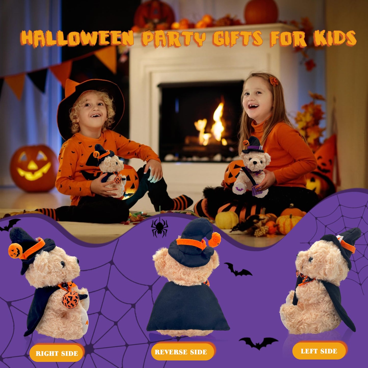 SHSEEN Halloween Wizard Teddy Bear Plush, 8 Inch Gift Box