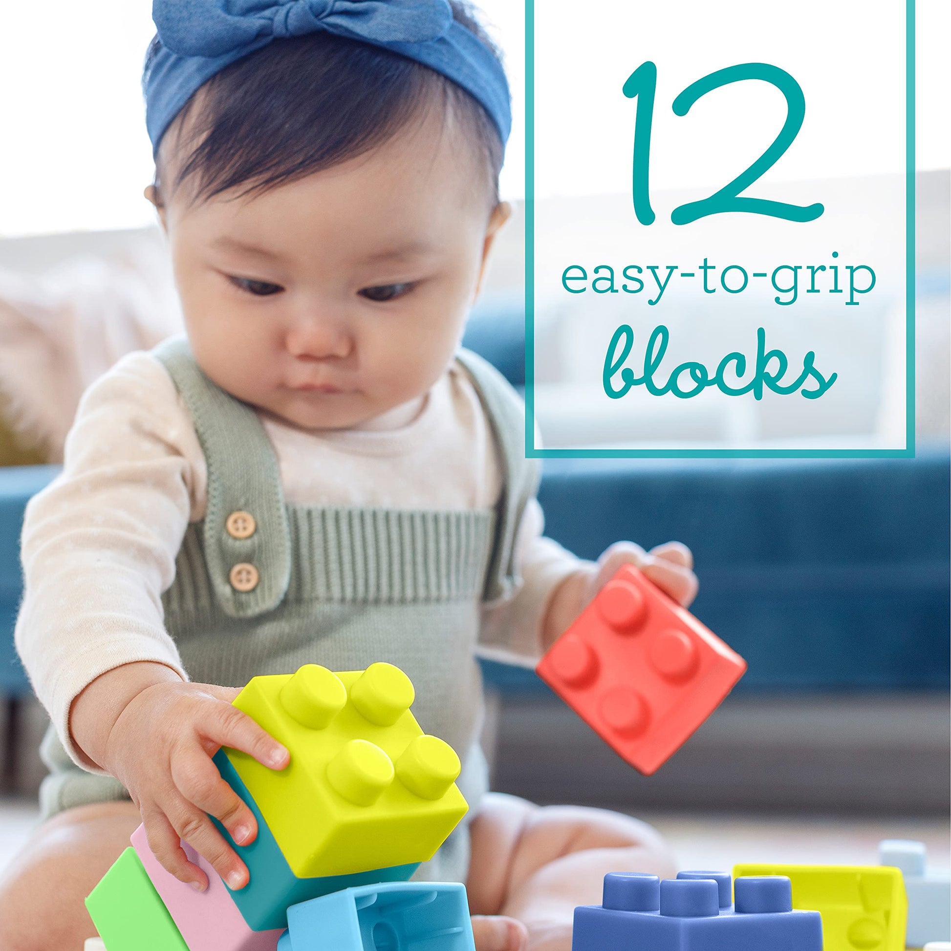 Infantino Super Soft Building Blocks, BPA-Free, 12-Piece Set