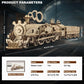 Fuiltee 3D Wooden Puzzles for Adults, DIY Mechanical Train Model Kit, Movable Model Train, Removable Carriages, Unique Gift for 14+ Teens and Adults