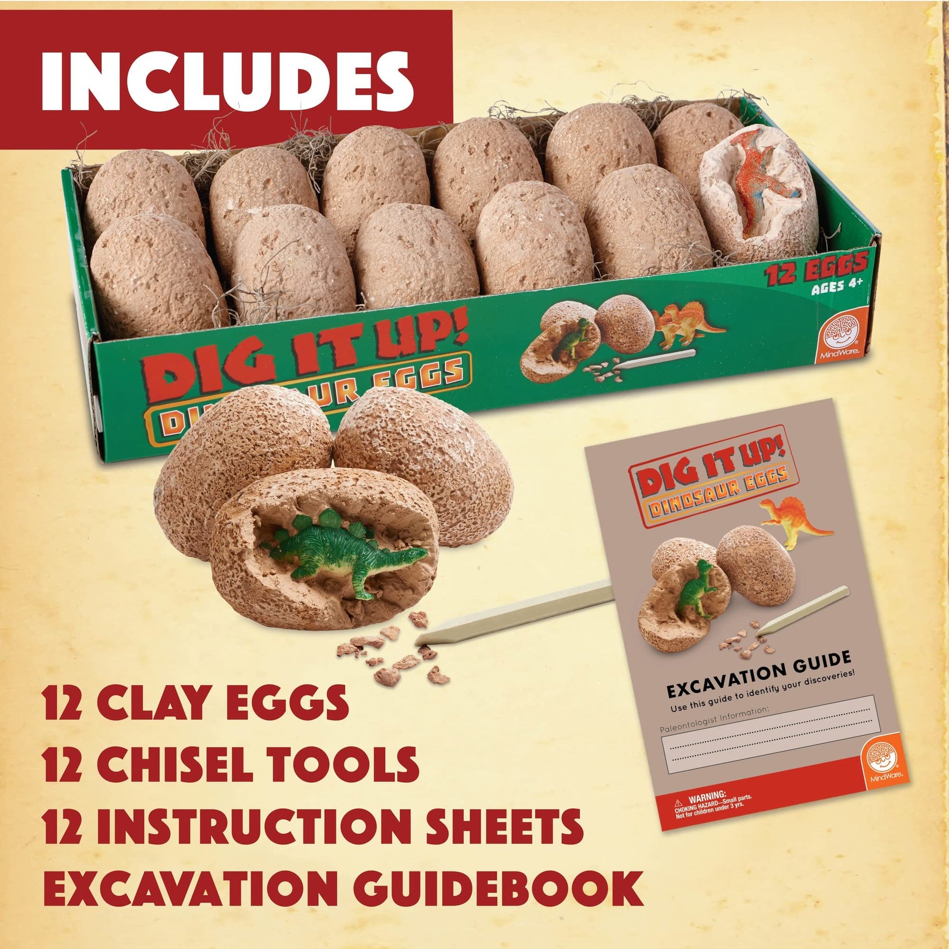 MindWare Dig It Up! Dinosaur eggs excavation kit