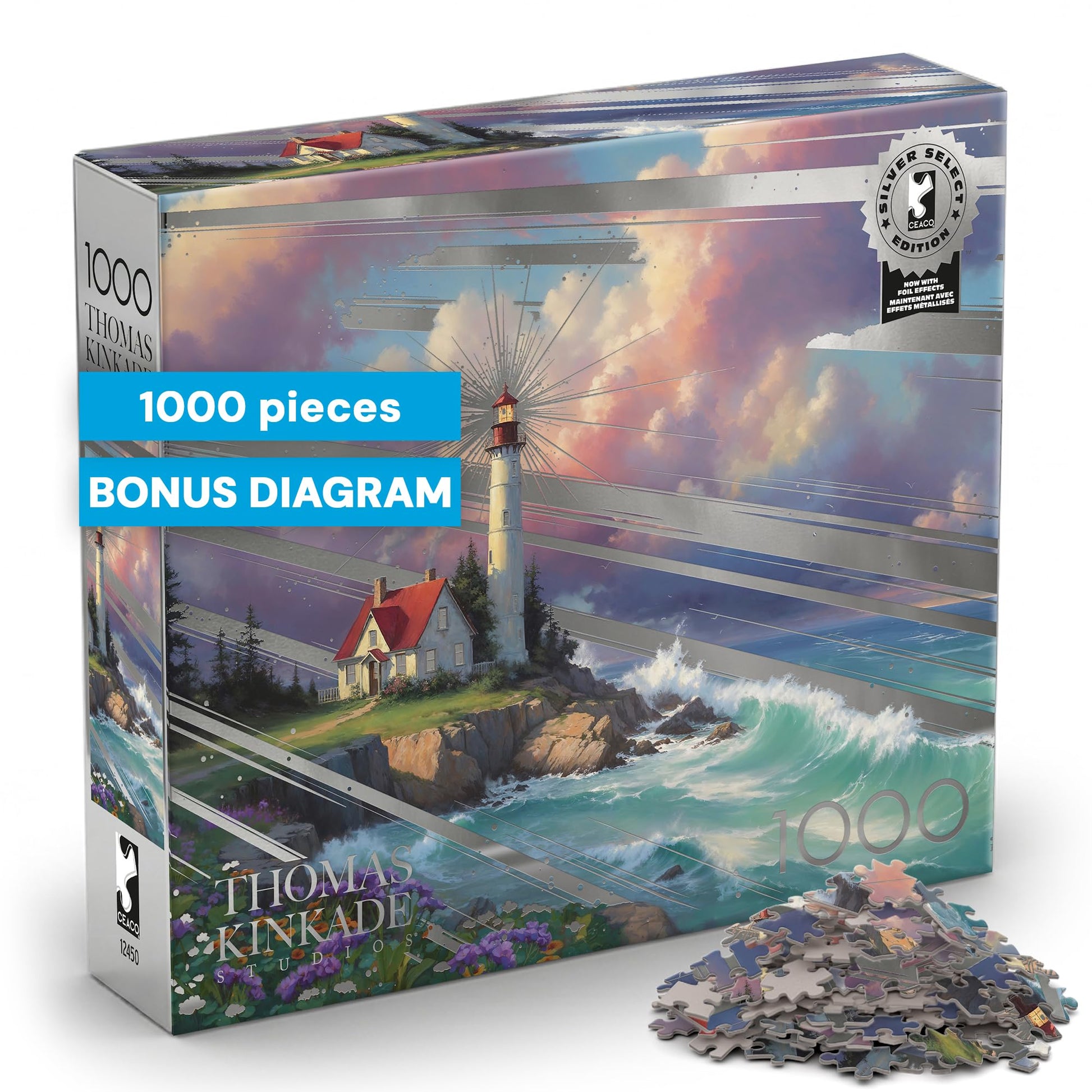 Buffalo Games Thomas Kinkade, Windswept Cove, 1000 Piece Puzzle, for Adults