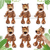 6 Pcs Safari Stuffed Animals Bulk Lion Elephant Monkey Tiger Toy Plush Zoo Animals Junble for Boy Girl Gift Animal Themed Parties Baby Shower
