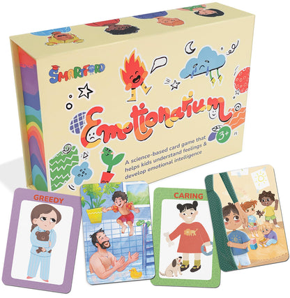 Emotionarium 80-Card Emotion & Feelings Game for Kids Ages 3-10 - Scientist-Designed - Emotional Intelligence, Social Skills, Empathy