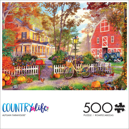 Buffalo Games - Autumn Farmhouse - 500 Piece Jigsaw Puzzle for Adults