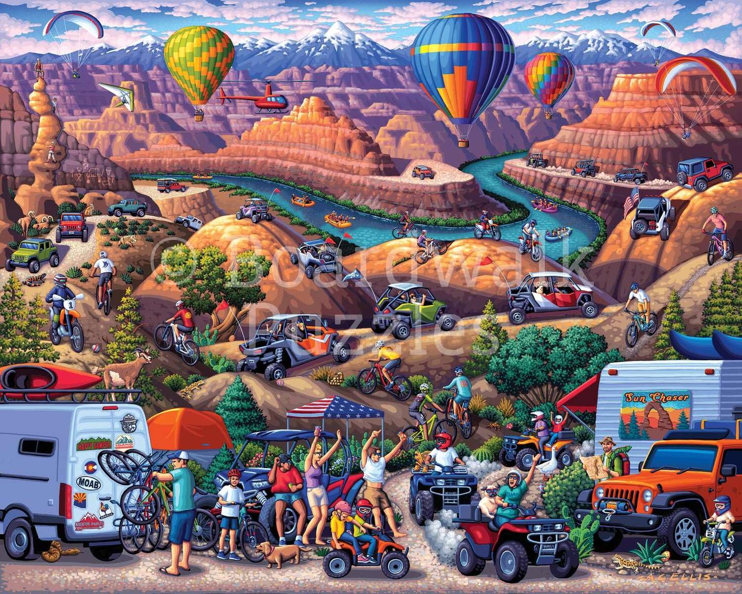 Boardwalk Red Rock Adventure 1000 Piece Jigsaw Puzzle Scenic Summer Travel Puzzles with Premium Box, Gift for Adults and Family 19"x26"