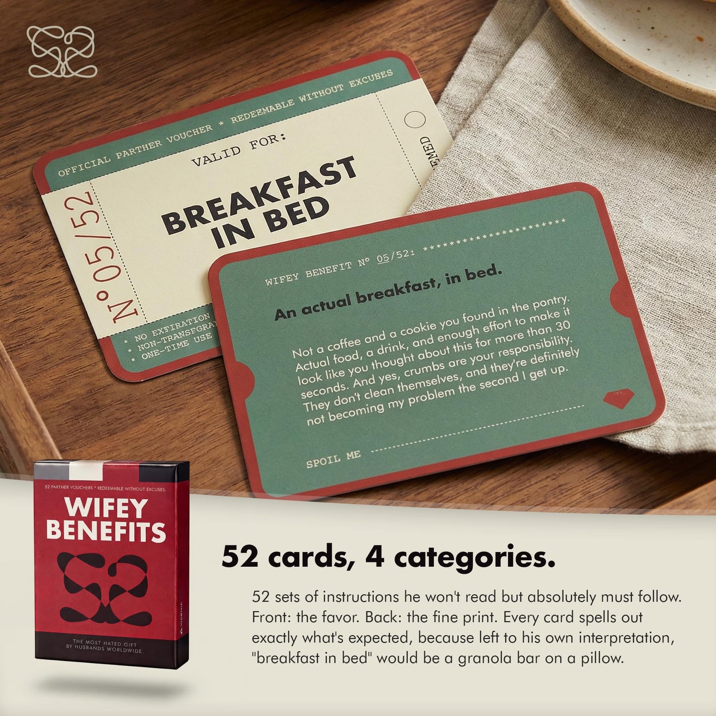 Siko Wifey Benefits - 52 Vouchers Redeemable Without Excuses | Funny Couples Gift for Wife, Bride to Be, Bachelorette Party, Wedding Gift
