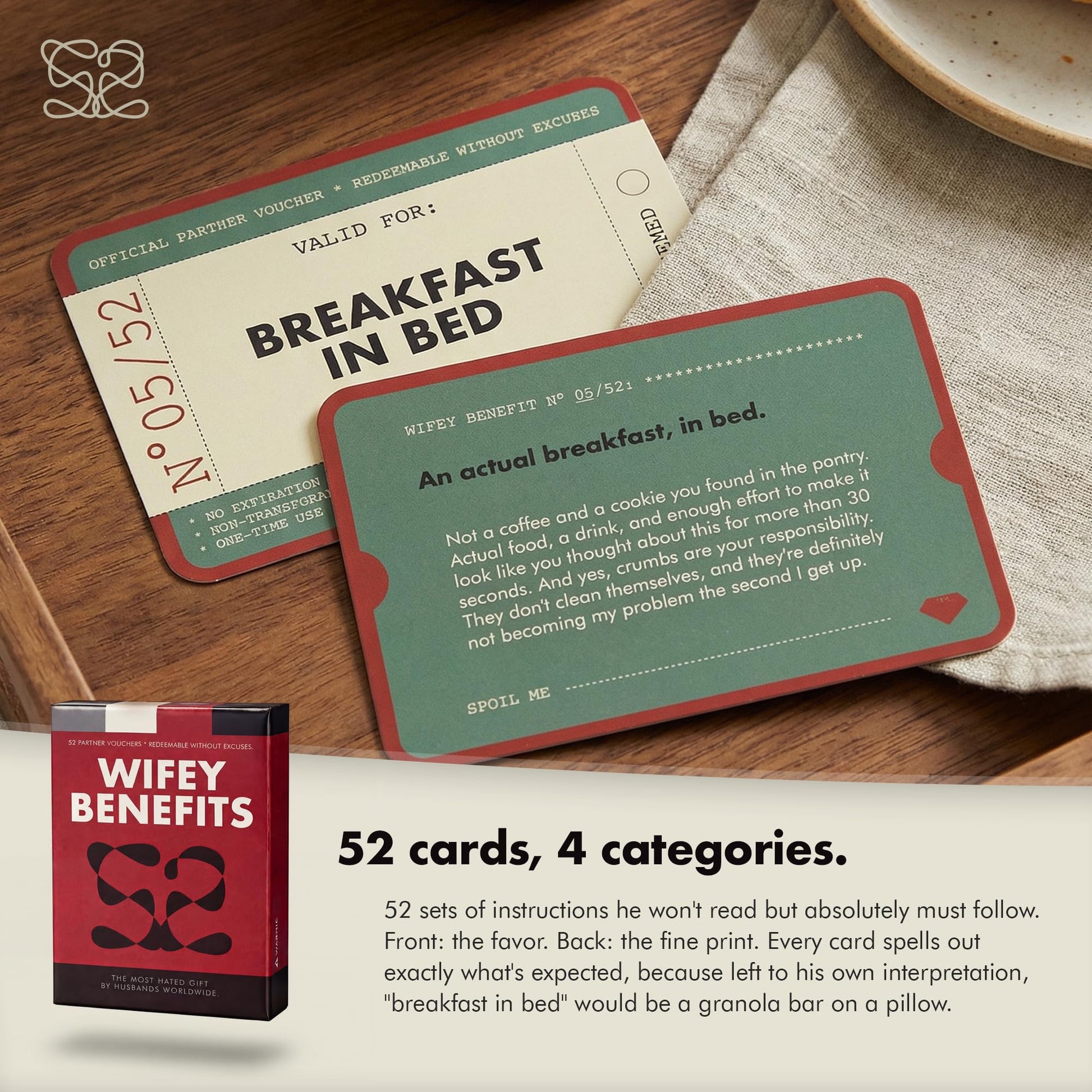 Siko Wifey Benefits - 52 Vouchers Redeemable Without Excuses | Funny Couples Gift for Wife, Bride to Be, Bachelorette Party, Wedding Gift