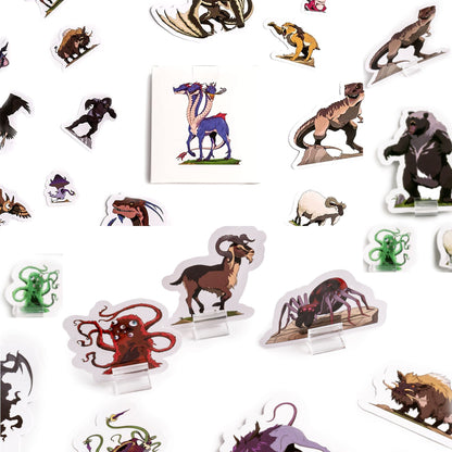 Hexers Beasts Monster and Animals DM Starter Set Flat 2D Miniatures for Tabletop Gaming Compatible with Dungeons and Dragons D&D DND Pathfinder RPG