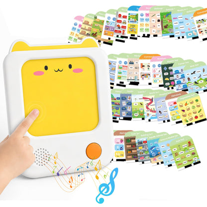 JAESITETER Screen-Free Learning Tablet, Phonics Talking Flash Cards, 84 Pages, 36 Themes, 2800+ Knowledge Points, 500+ Test Library, 300+ Thinking