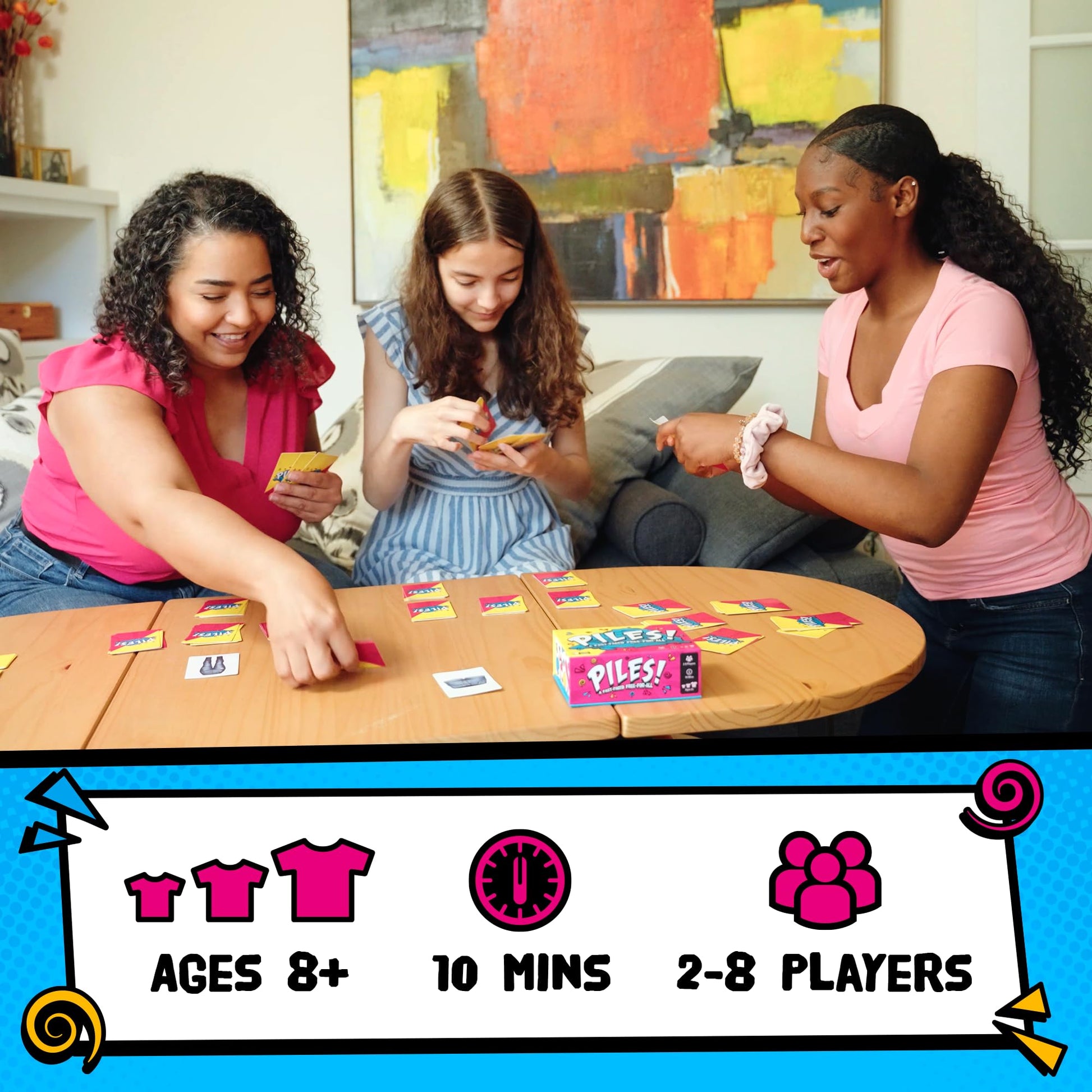 Lost Boy Entertainment Piles - Card Games - Family Games - for Kids 8 and Up - for Adults - Family Game Night - Travel & Memory Game - Party Games