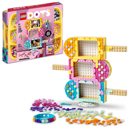 LEGO DOTS Ice Cream Picture Frames & Bracelet 41956 Craft Building Toy Set for Girls, Boys, and Kids Ages 6+; Customizable Holder Kit for Photos or