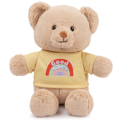 GUND Sustainably Soft “Good Vibes” 12” Bear with Yellow T-Shirt, Ages 0+