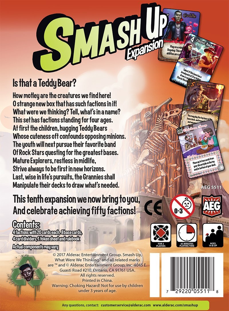 Smash Up: What were We Thinking? Strategy Card Game Expansion, New Factions