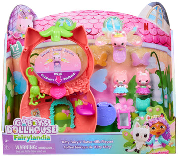 Gabby and the Magic House - Gabby Dollhouse - Fairylandia Magic Fairy Playset with 12 Elements - Collectible Figure Ring - Cartoon Coin for Dollhouse
