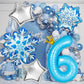 Frozen 4th Birthday Party Decorations Balloon, 40" Elsa 4 Balloon with Crown SnowFlake Foil Mylar Balloons for Princess Anna Elsa Frozen Theme