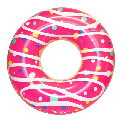 Coconut Outdoor Sprinkled and Glazed Pink Donut Pool Float, Inflatable