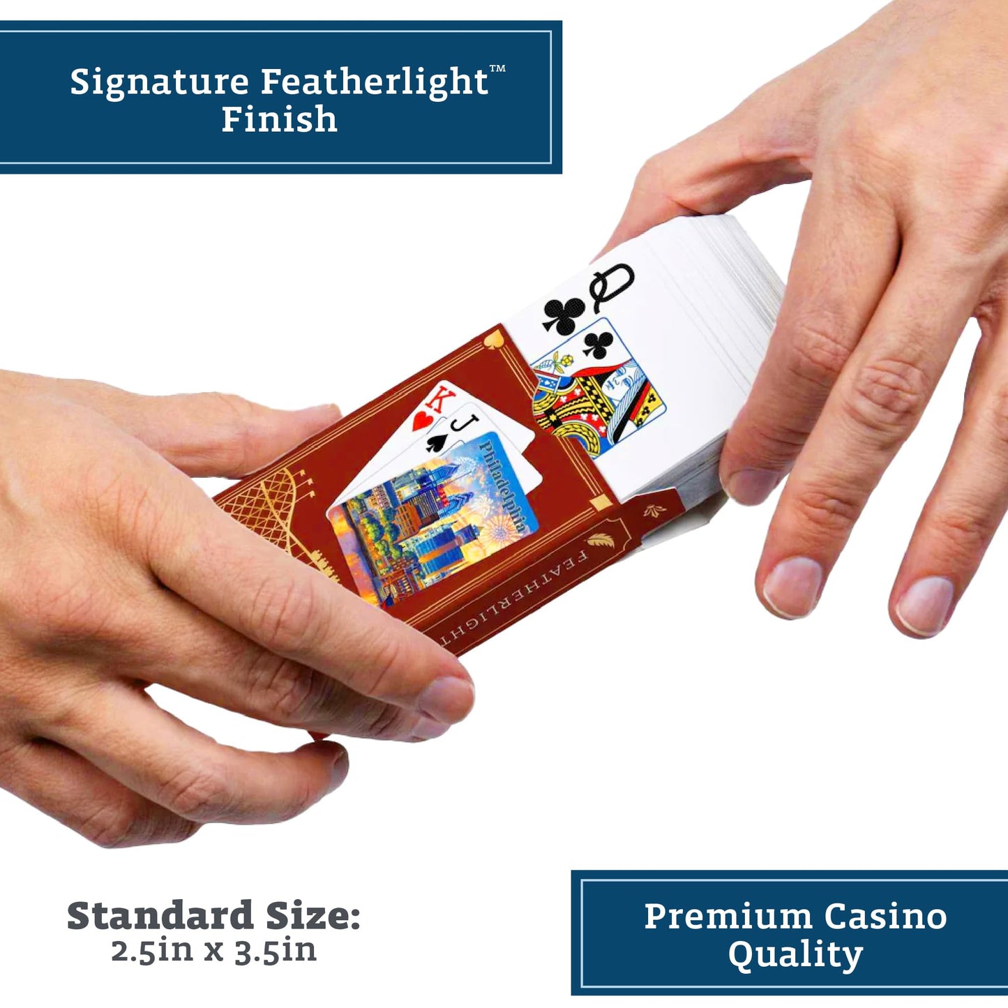 Boardwalk Puzzles Philadelphia, Featherlight Unique Playing Cards, Fun Themed Deck for Home and Travel