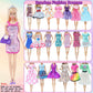 MCZQXW 65 Pcs Doll Clothes and Accessories, 5 Fashion Dresses, 3 Wedding Gowns, 4 Outfits Top & Pant, 3 Swimsuits Bikini, 5 Slip Skirts, 20 Hangers