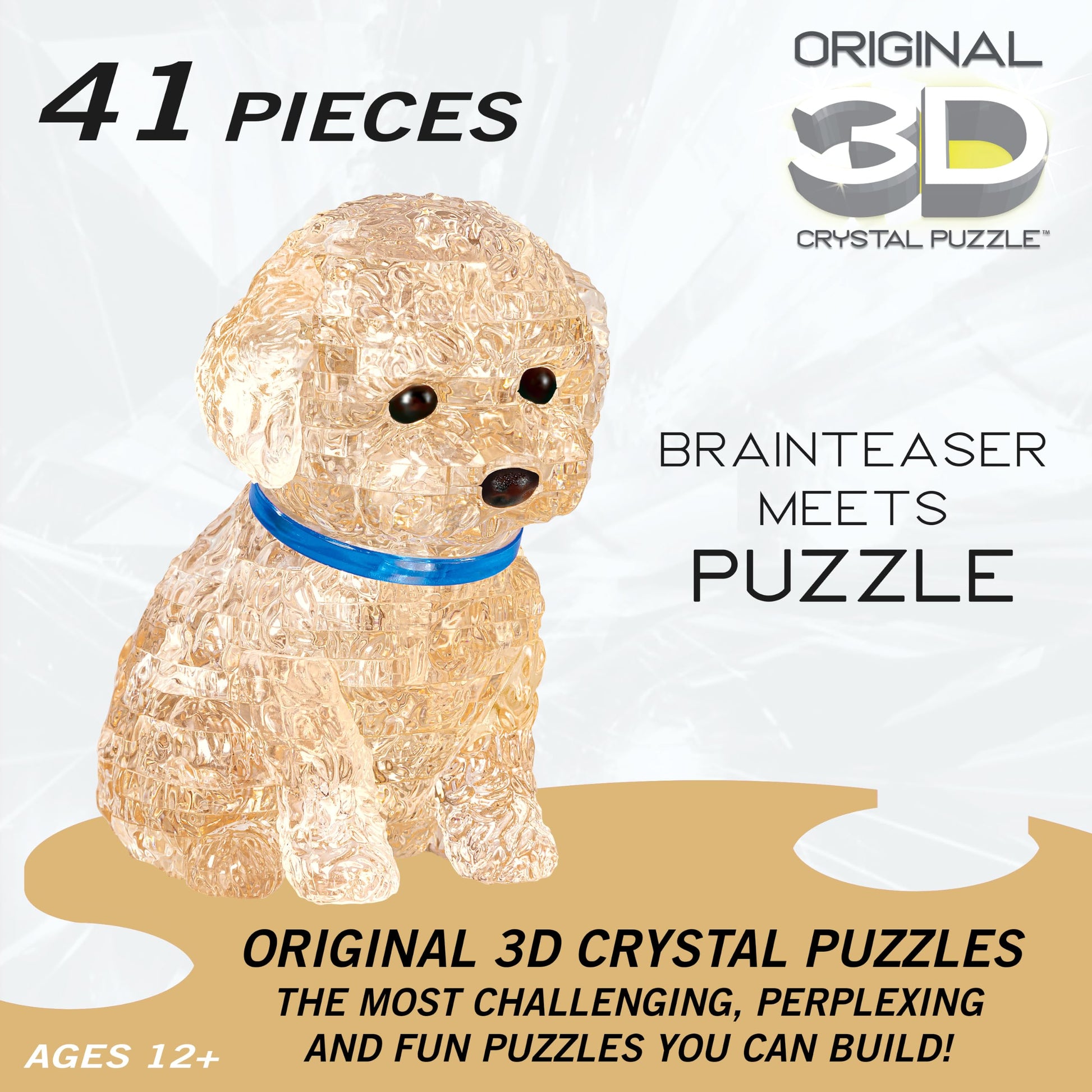 Apricot Poodle Crystal 3D Puzzle, 41-Pc Brain Teaser, Ages 12+